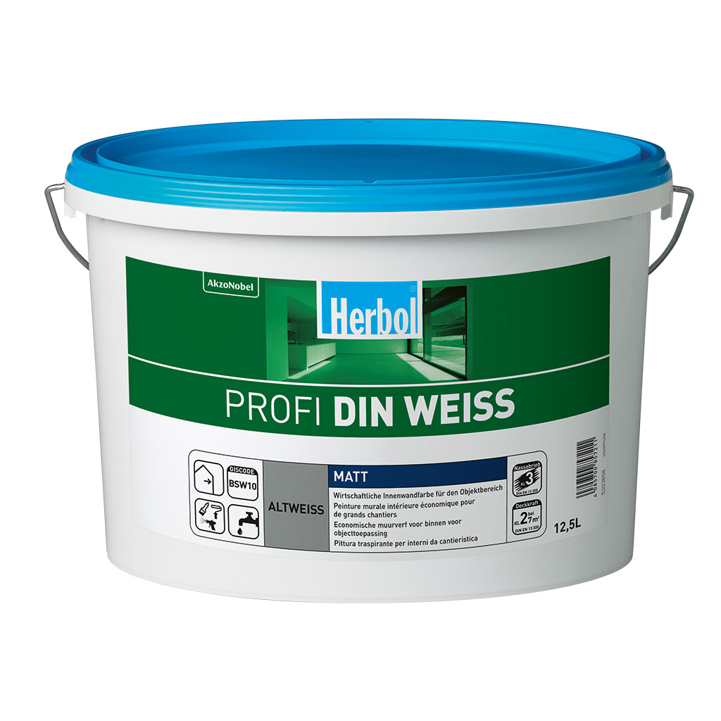 Herbol Innenfarbe Profi DIN Weiss, Altweiss, 30 l