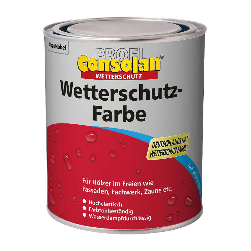 Consolan Farbe Wetterschutz-Farbe Profi, Schwarz, 750 ml