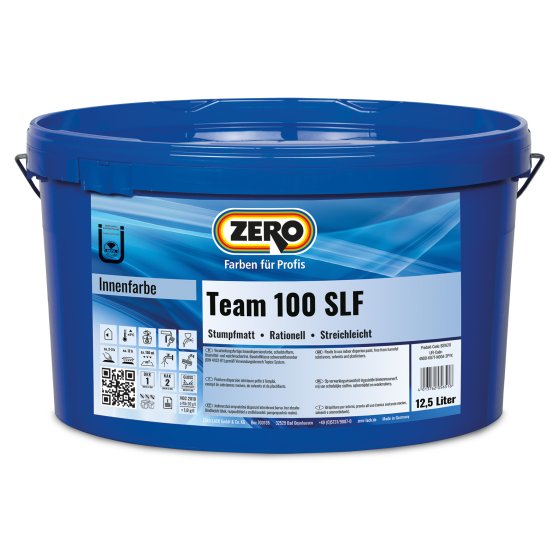 ZERO-LACK Dispersionfarbe Team 100 SLF, Weiß, 40 l