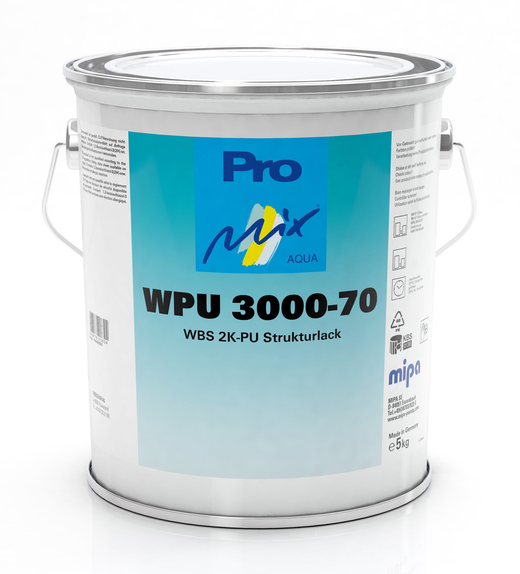 Mipa WPU 3000-70 WBS 2K-PU-Strukturlack, 3,75 kg