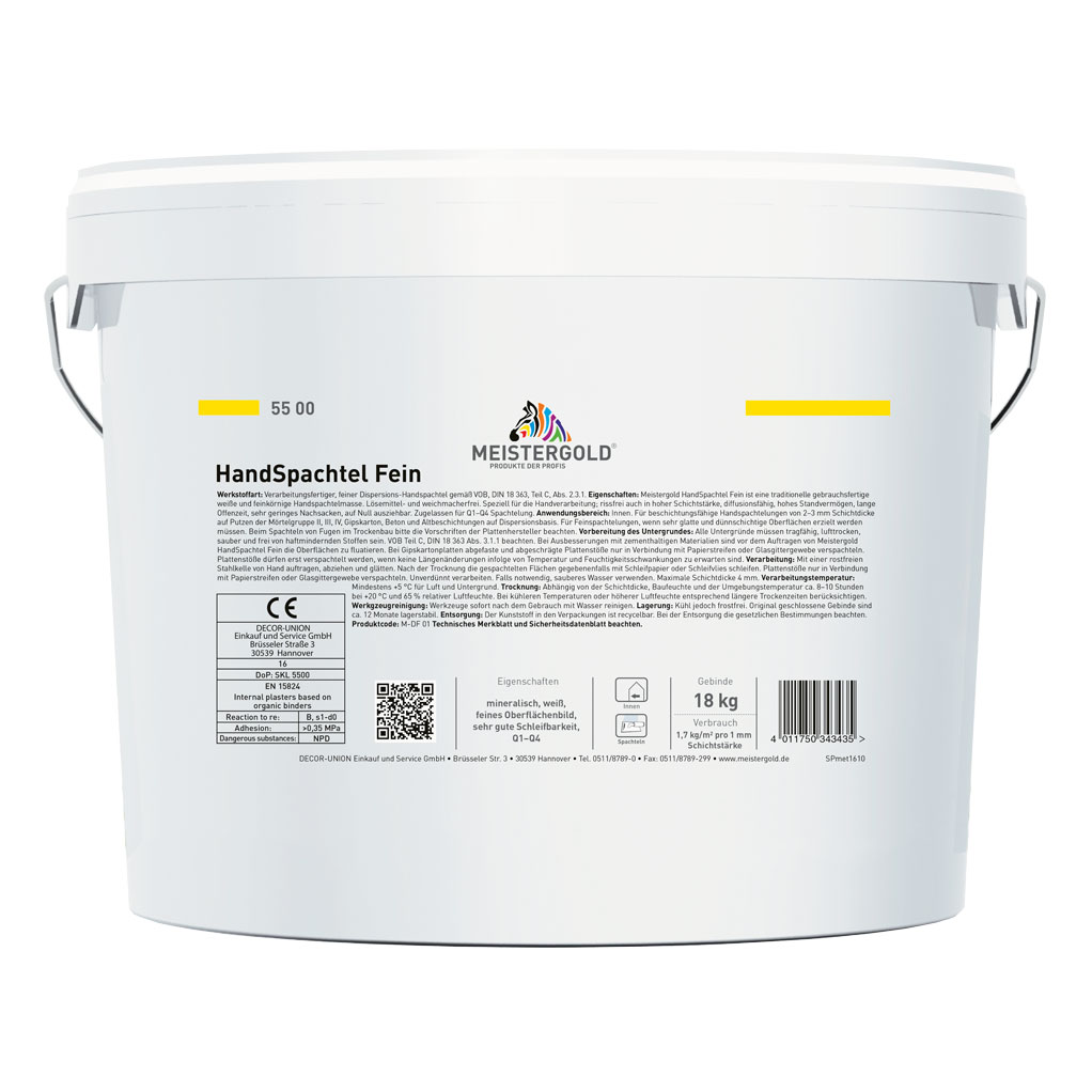 Meistergold Handspachtel Fein, 18 kg