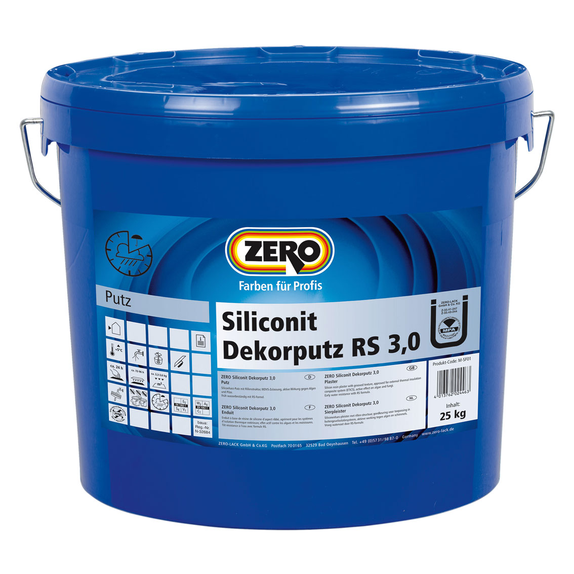 ZERO-LACK Siliconit Dekorputz RS 3 mm, Weiß