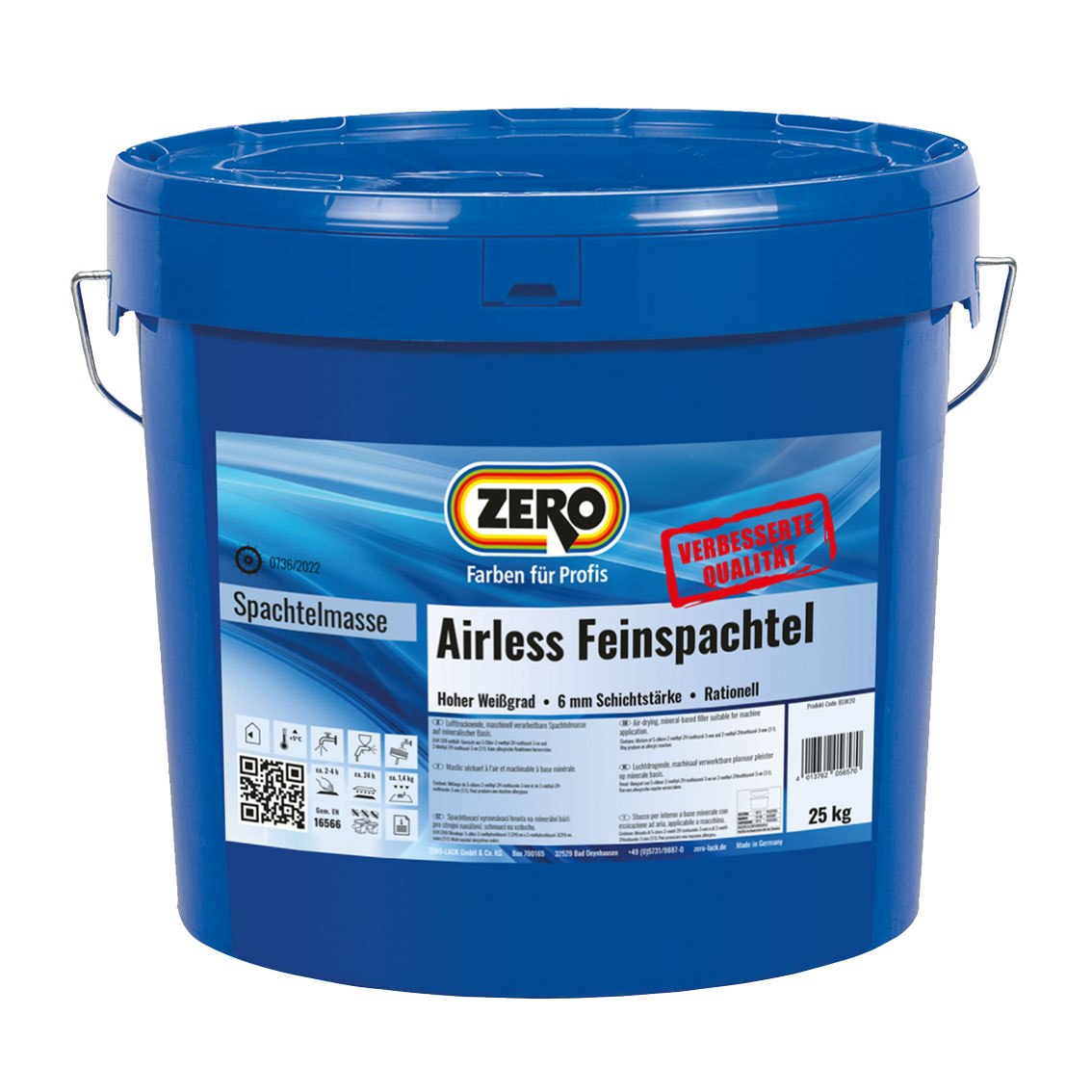 ZERO-LACK Airless Feinspachtel, Weiß, 25 kg