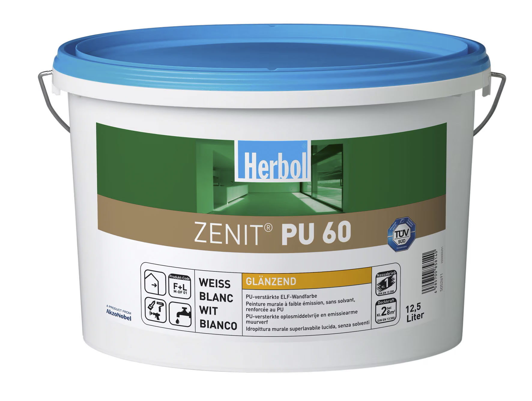 Herbol Wandfarbe Zenit PU 60, 12,5 l