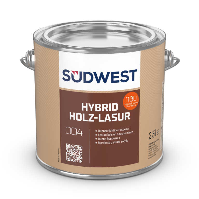Südwest Hybrid Holz-Lasur, 9551 Ebenholz, Seidenmatt, 10 l