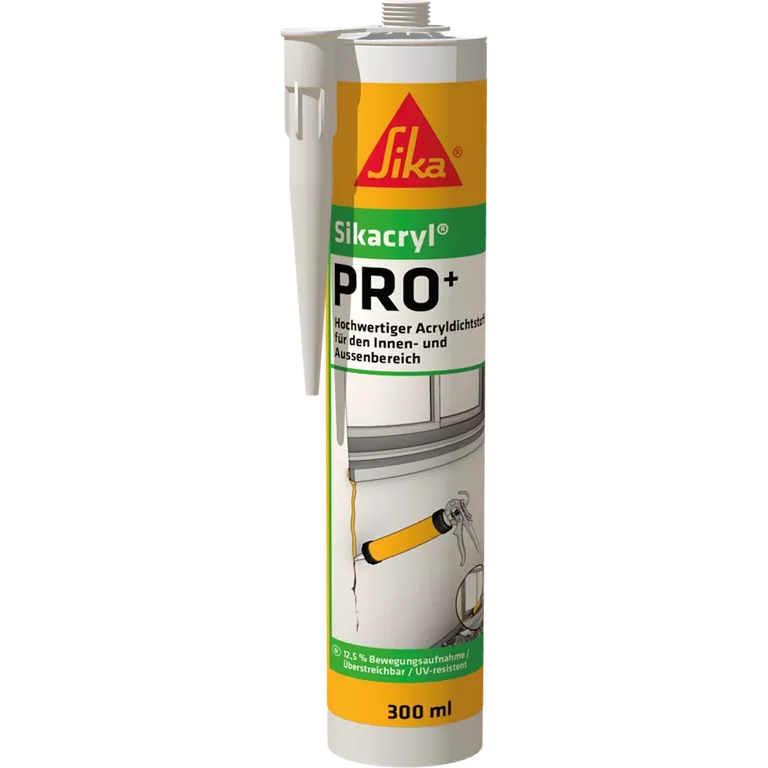 Sika Acryldichtstoff Sikacryl Pro +, Weiß, 300 ml