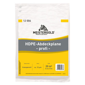 Meistergold Abdeckplane HDPE Leicht, Stärke 0,012 mm, 4 x 5 m