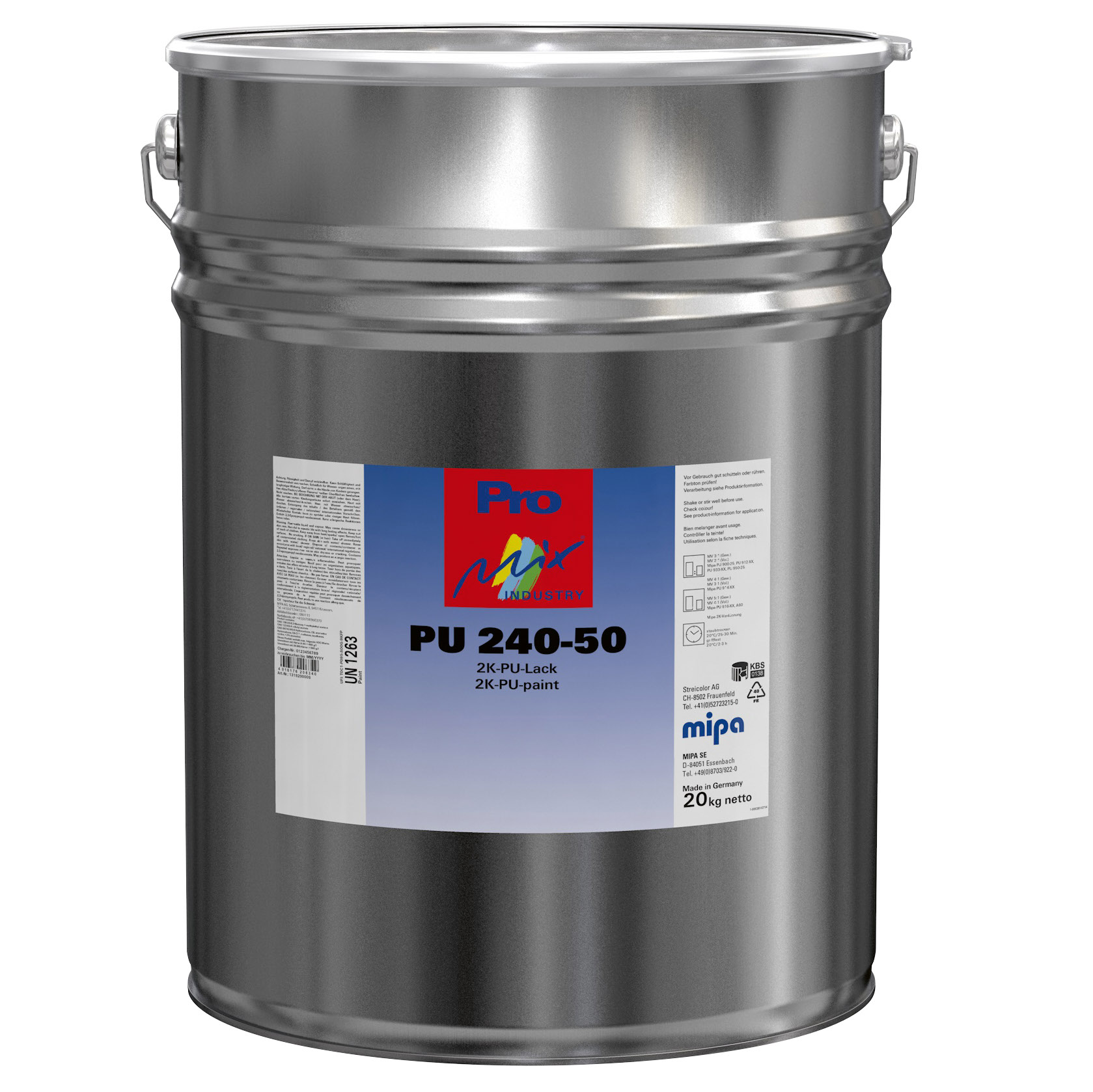 Mipa Decklack PU 240-50 - 2K-PU-Lack Halbglänzend, 20 kg