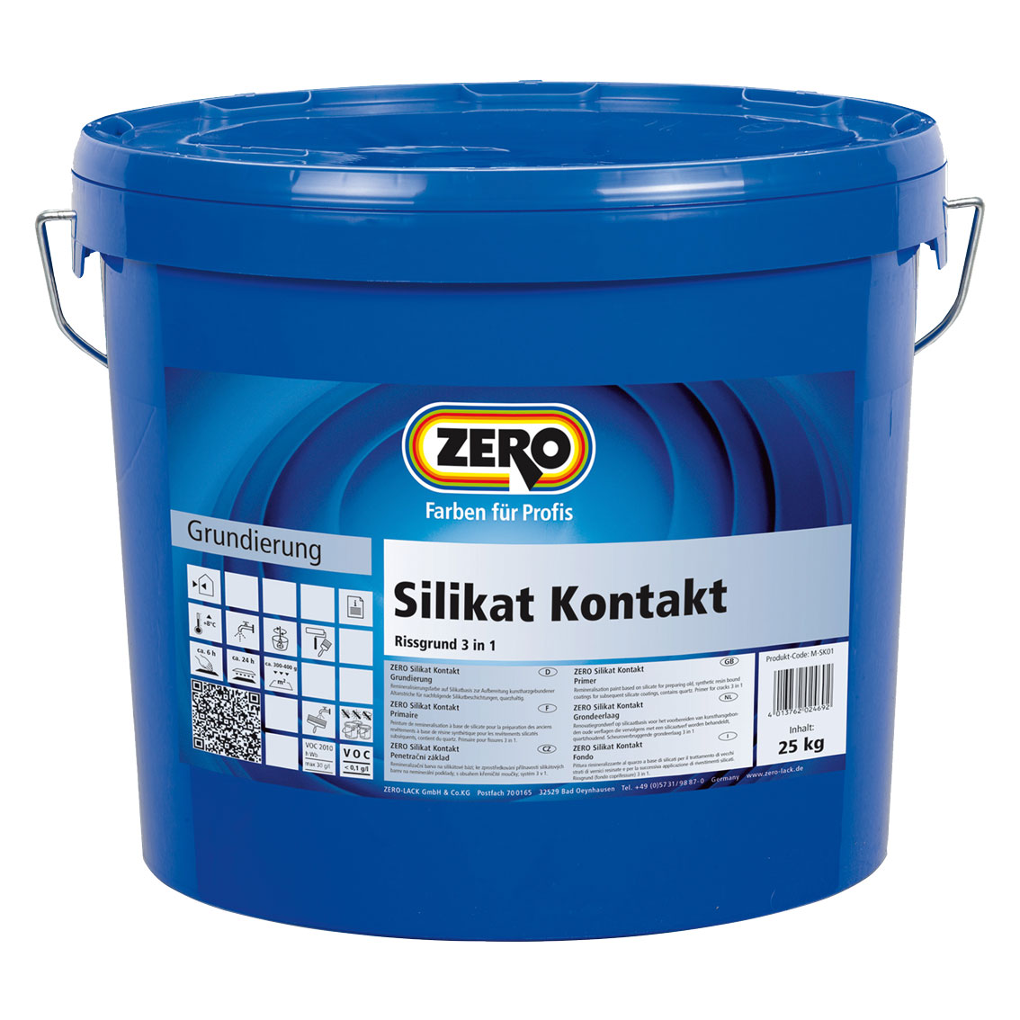 ZERO-LACK Silikat Kontakt, Rissgrund 3 in 1
