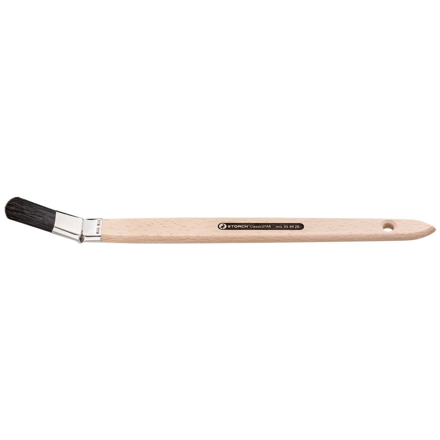 Storch Platt-Pinsel ClassicSTAR mix gebogen, Schwarz, 3 cm
