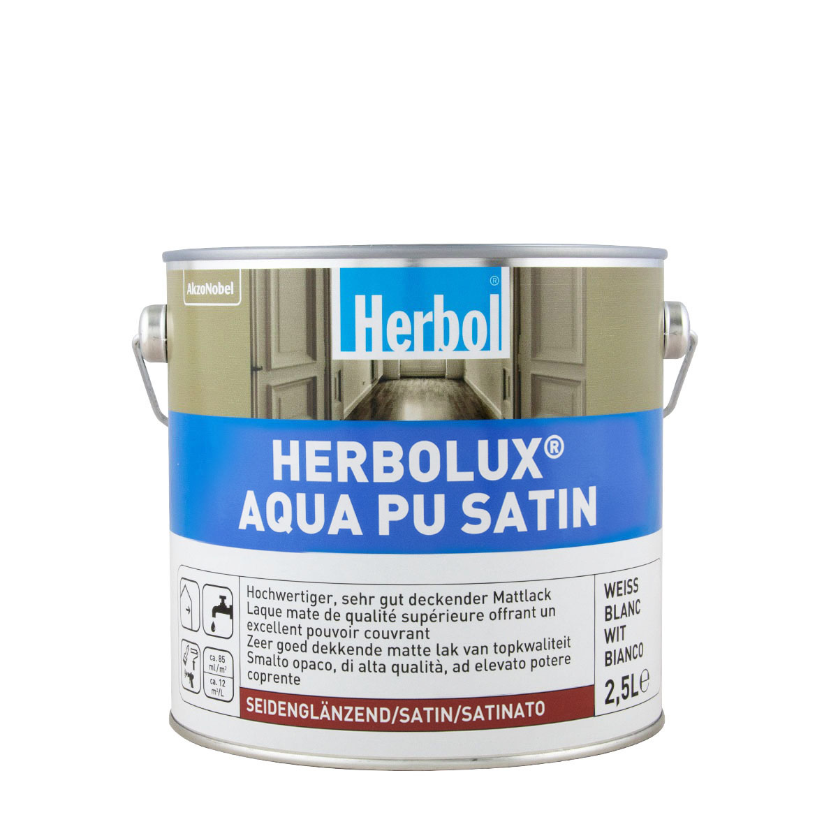 Herbol Seidenglanzlack Herbolux Aqua PU Satin, 2,5 l