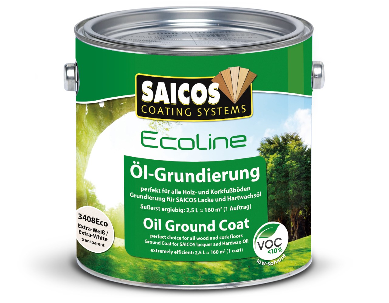 Saicos Ecoline Öl-Grundierung, Ebenholz/Transparent, 2,5 l