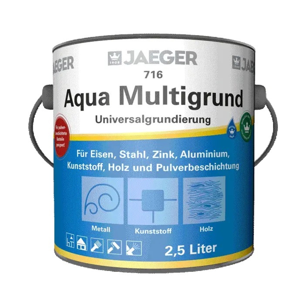 JAEGER Aqua Multigrund 716, RAL 9010- Weiß, 2,5 l