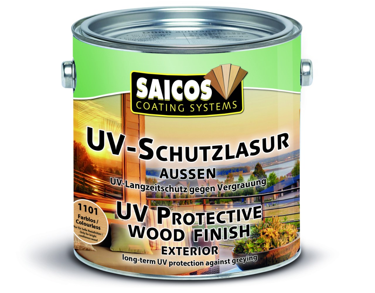 Saicos UV-Schutzlasur Außen, Farblos,Transparent, 2,5 l