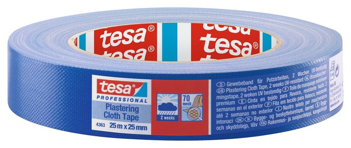 Tesa Putzband UV Gewebe 4363, Blau, 38 mm x 25 m
