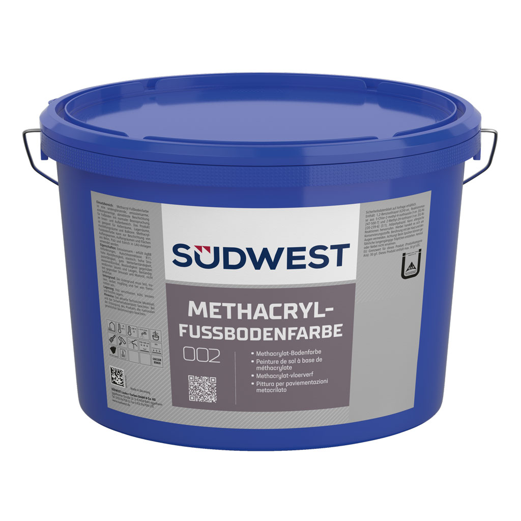 Südwest Methacryl Fußbodenfarbe, RAL 7023 Betongrau, Seidenglänzend