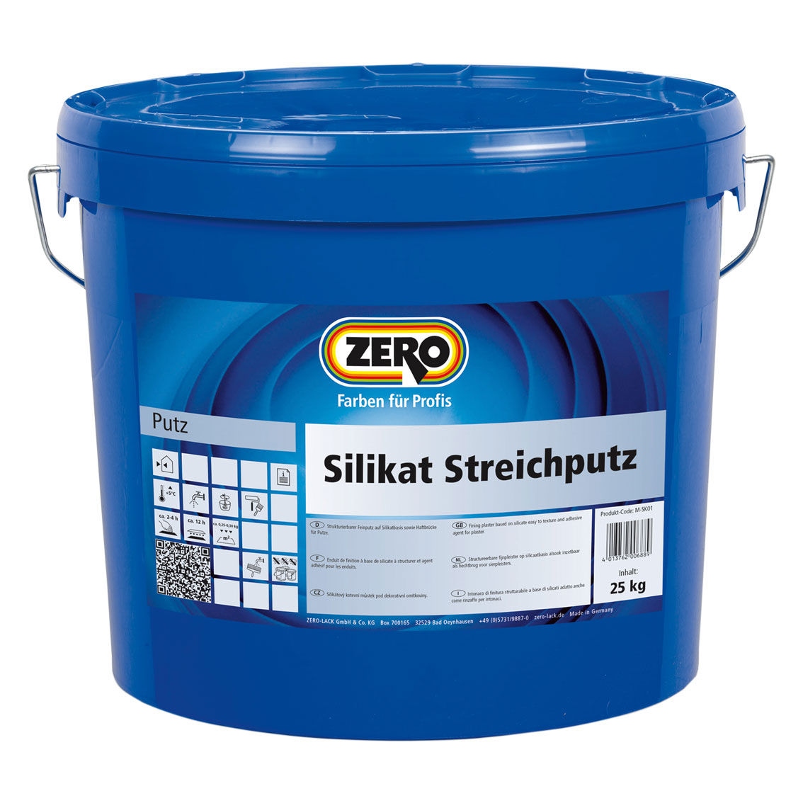 ZERO-LACK Silikat Streichputz, Weiß