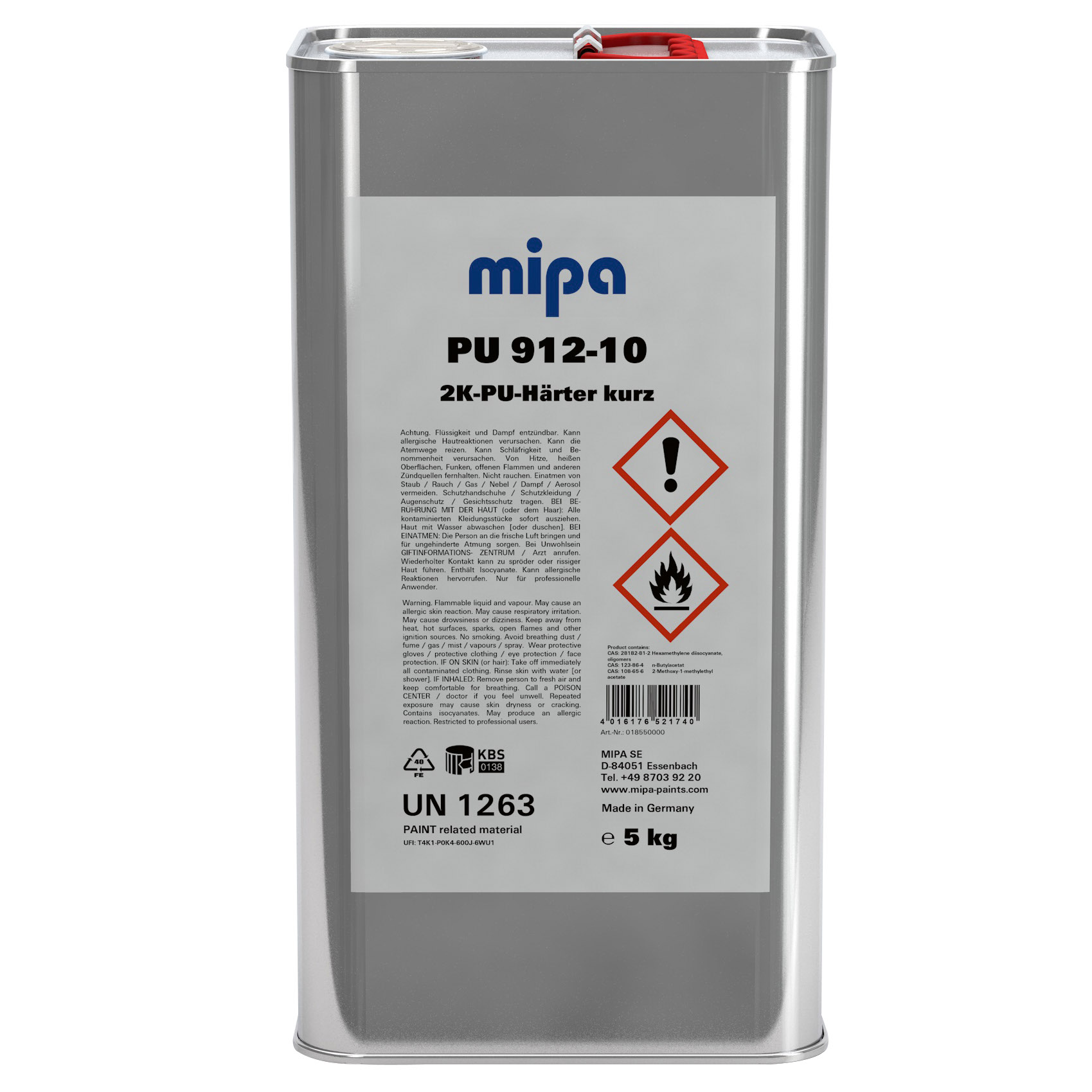 Mipa PU 912-10 2K-PU-Härter kurz, 5 kg