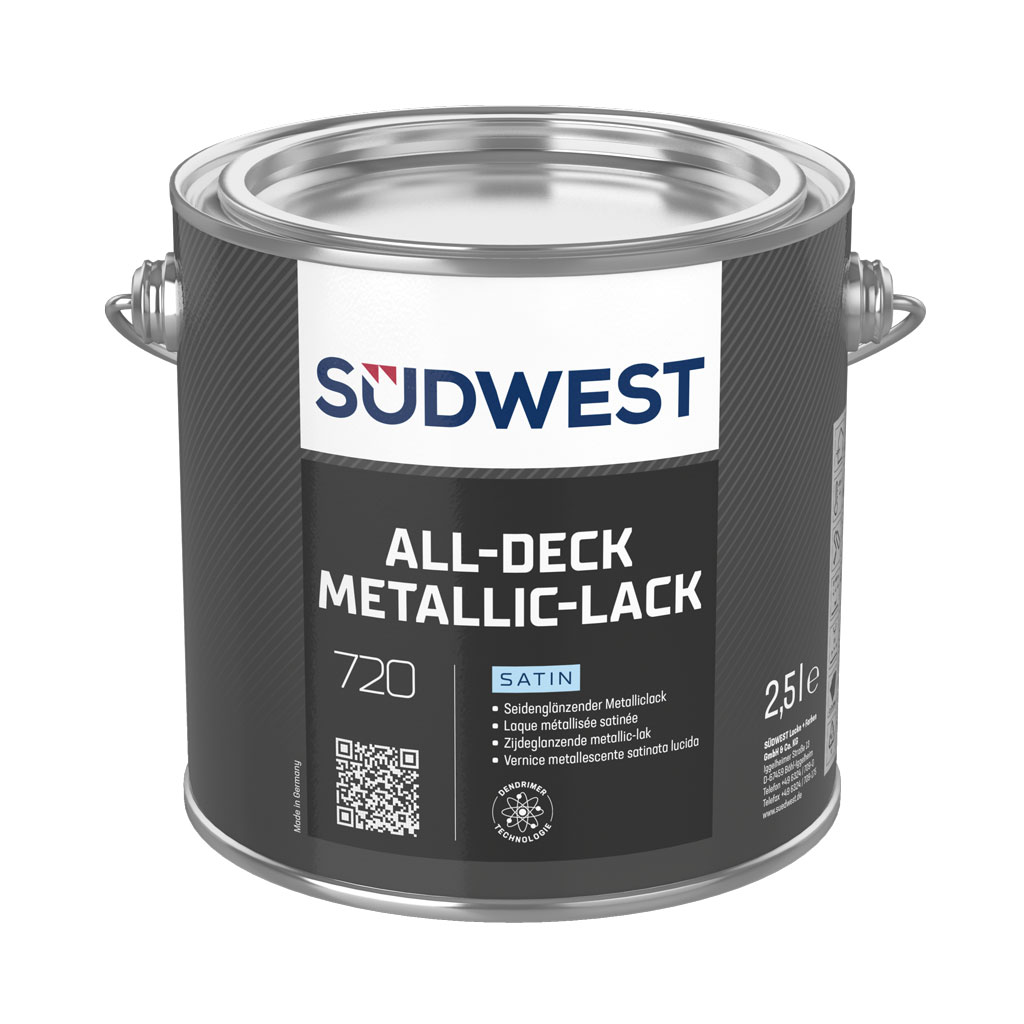 Südwest All-Deck Metallic Lack Satin, RAL 9007 Graualuminium, 2,5 l