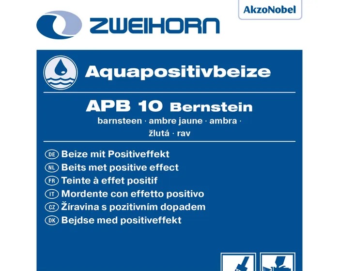 Zweihorn Aquapositivbeize, APB 10, Bernstein, 1 l