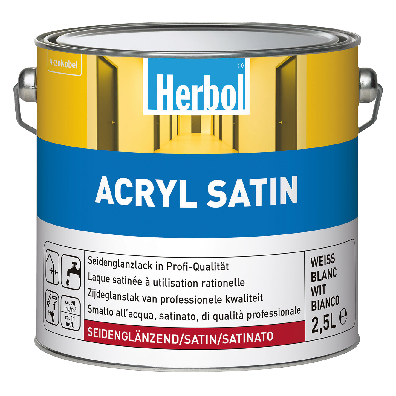 Herbol Seidenglanzlacke Acryl Satin, 10 l