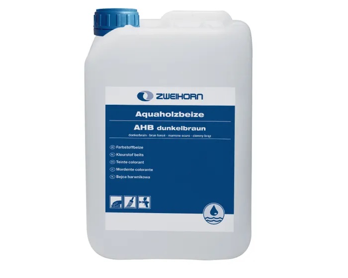 Zweihorn Aquaholzbeize, Dunkelbraun, 5 l