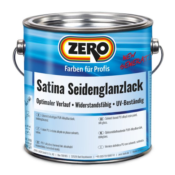 ZERO-LACK Satina Seidenglanzlack New Generation, Weiß, 750 ml